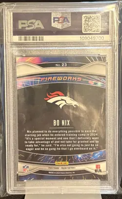 2024 Prizm Bo Nix Fireworks PSA 9 - Image 2