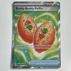The Pokemon Company Buddy-Buddy Poffin 167/132 Hyper Rare Holo Trainer 2024 - Image 1