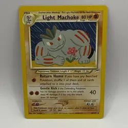 Pokemon TCG Light Machoke Neo Destiny 49/105 Regular MP Vintage Card - Image 1