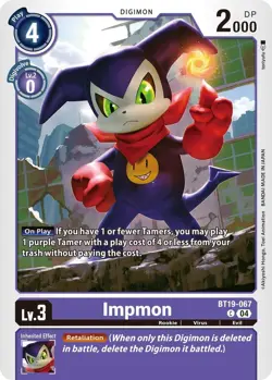1x BT19-067 Impmon Special Booster 2.5 Digimon Card Game x1 - Image 1