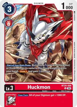 1x BT20-008 Huckmon Special Booster 2.5 Digimon Card Game x1 - Image 1