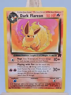 Pokemon TCG Dark Flareon Team Rocket 35/82 Regular Unlimited Uncommon LP - Image 1