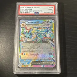 Pokemon TCG Vaporeon ex 023/131 Prismatic Evolutions Holo PSA 9 - Image 1