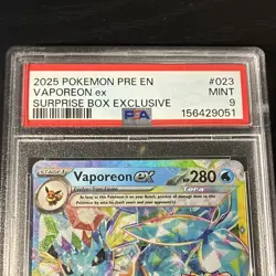 Pokemon TCG Vaporeon ex 023/131 Prismatic Evolutions Holo PSA 9 - Image 2