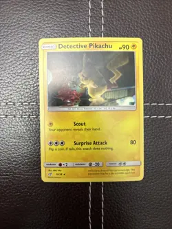 Pokemon TCG - Detective Pikachu - 10/18 - Detective Pikachu - LP Holo Rare - Image 1