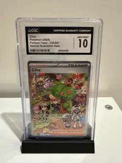 Pokemon CGC 10 Clive 236/091 SV Paldean Fates SIR Full Art Holo ENG 2024 - Image 1