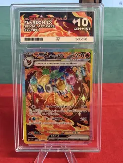 Flareon EX 202/187 Pokemon Japanese Terastal Festival ACE 10 Perfect Sub Grades - Image 1