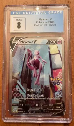 Mewtwo V 072/078 - Pokemon GO Alt Art - CGC 8 NM/Mint - Full Art Ultra Rare - Image 1