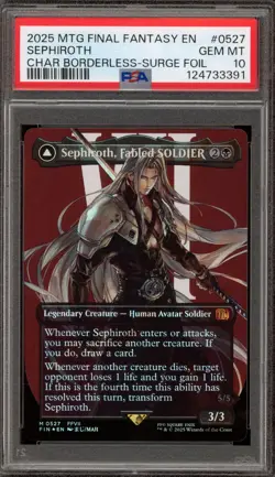 Magic MTG Sephiroth Final Fantasy CHAR Borderless Surge Foil #0527 PSA 10 - Image 1