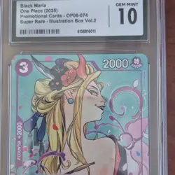 CGC 10 Black Maria OP08-074 Super Rare Promo Illustration Box Vol.2 2025 - Image 1