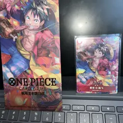 IN STOCK ONE PIECE Game S-Chinese Monkey D. Luffy P-001 & New Year Red Packet - Image 1