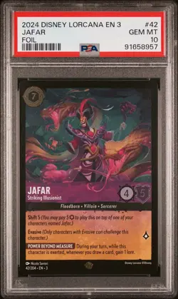 2024 Disney Lorcana Into the Inklands Jafar 42/204 Legendary Foil PSA 10 EN3 - Image 2