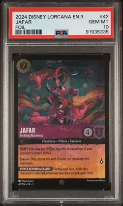 2024 Disney Lorcana Jafar Striking Illusionist 42 Legendary Foil PSA 10 Gem Mint - Image 1