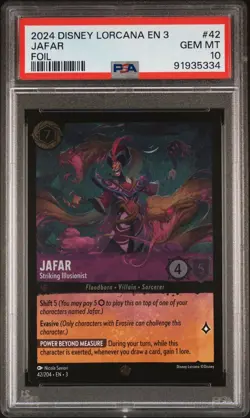 2024 Disney Lorcana Jafar Striking Illusionist 42 Legendary Foil PSA 10 Gem Mint - Image 1