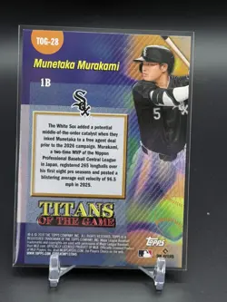 2026 Topps Series 2 TITANS OF THE GAME Munetaka Murakami ROOKIE TOG-28 White Sox - Image 2