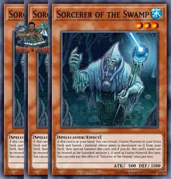 Yugioh! 3x Sorcerer of the Swamp CORI-EN024 Common 1st Ed NM - Image 1