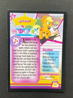 #4 Applejack MLP Series 2 Trading Card Enterplay Hasbro 2013 - Image 2