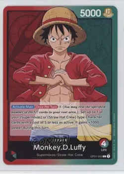 2022 One Piece Card Game: Romance Dawn OP01 Monkey D Luffy L (Errata) #OP01-003 - Image 1