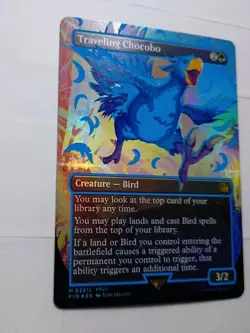 Traveling Chocobo 0551c Borderless Neon Ink Blue Final Fantasy Foil Near Mint - Image 3