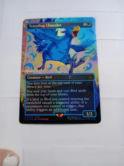 Traveling Chocobo 0551c Borderless Neon Ink Blue Final Fantasy Foil Near Mint - Image 5