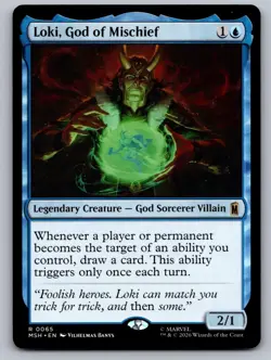 Loki, God of Mischief 65 Rare Marvel Super Heroes Magic: The Gathering Near Mint - Image 1