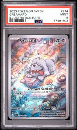 Pokemon TCG Greavard Scarlet & Violet Illustration Rare 214/198 PSA 9 - Image 1