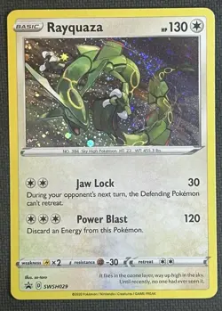 Rayquaza SWSH029 Cosmos Holo Bleed Error Rare Pokemon TCG Promo - Swirl - Image 2