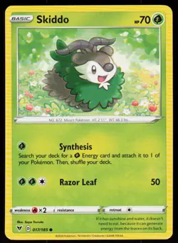 Skiddo 017/185 Common Vivid Voltage Pokemon Near Mint - Image 1