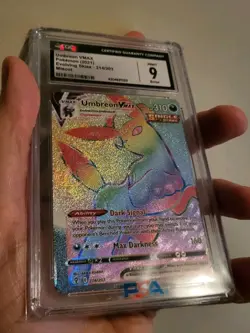 CGC Error Miscut Umbreon VMAX Pokemon Evolving Skies FA Rainbow Secret 214/203 - Image 3