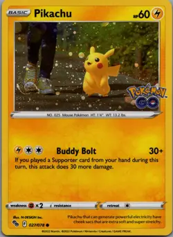 Pikachu [Cosmos Holo] 27/078 Pokemon GO Common NM - Image 1