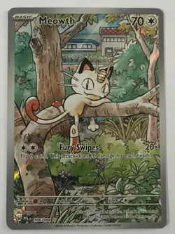 Pokemon TCG Meowth 106/094 Full Art Illustration Rare Holo Phantasmal Flame - Image 1
