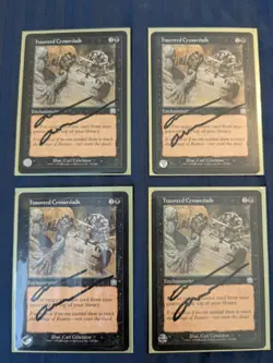 4x Signed Haunted Crossroads MP Artist Carl Critchlow MTG Magic the Gathering - Image 1
