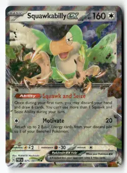Squawkabilly ex 075/091 Double Rare Paldean Fates Pokemon Near Mint - Image 1