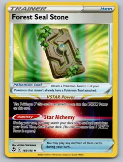 Forest Seal Stone 156/195 Holo Rare Silver Tempest Pokemon Holo Near Mint - Image 1