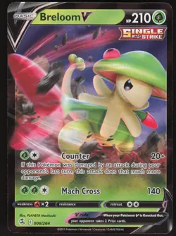 Breloom V 006/264 Ultra Rare Pokemon TCG SWSH08: Fusion Strike NM - Image 1