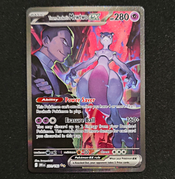 Pokemon Company Team Rocket's Mewtwo ex 231/182 SIR Full Art Holo Eng 280 HP - Image 1