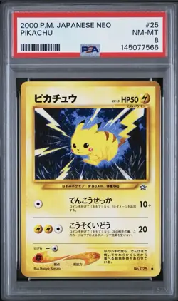 2000 POKEMON JAPANESE NEO PIKACHU PSA 8 *LOW POP* - Image 1