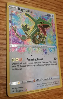 Rayquaza 138/185 Amazing Rare Vivid Voltage Pokemon NM TCG - Image 1