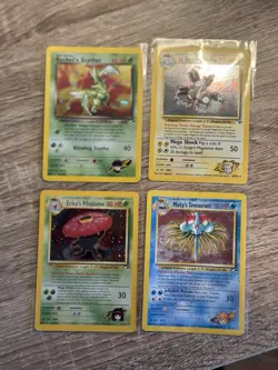 Pokemon Gym Heroes X4 Cards Holos - Scyther Magneton Vileplume Tentacruel - Image 1