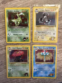 Pokemon Gym Heroes X4 Cards Holos - Scyther Magneton Vileplume Tentacruel - Image 2