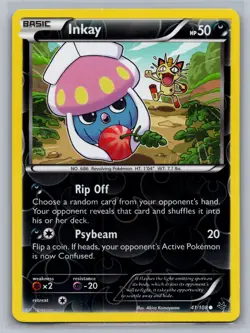 Inkay XY - Roaring Skies #41/108 Common,Reverse Holo Pokemon Card - Image 1
