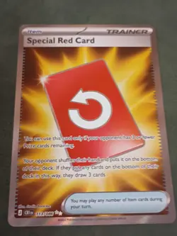 Special Red Card 113/086 Chaos Rising Trainer Full Art Holo Rare Pokemon Card NM - Image 1