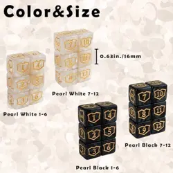 24 Resin Dice Counters - MTG, TCG, Life & Loyalty Tokens - Marble D6 Set - Image 2