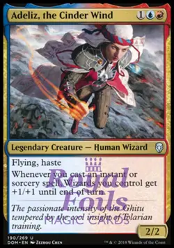 Adeliz, the Cinder Wind 2x FOIL DOM MTG Dominaria Uncommon MINT blue red - Image 1