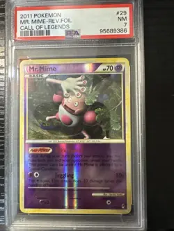 2011 POKEMON MR. MIME-REV .FOIL CALL OF LEGENDS PSA 7 - Image 1
