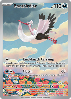 Bombirdier 219/198 Illustration Rare Scarlet & Violet Pokemon Holo Near Mint - Image 1