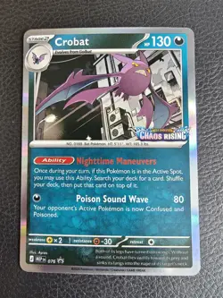 Pokemon TCG - Crobat MEP 076 Pre Release Chaos Rising Stamped Promo Holo - Image 1