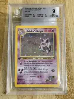1st Edition Sabrina's Gengar #14 Holo Rare Gym Heroes BGS 9 *ORB 🔵 in HAND* - Image 1