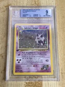 1st Edition Sabrina's Gengar #14 Holo Rare Gym Heroes BGS 9 *ORB 🔵 in HAND* - Image 4
