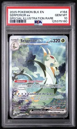 2025 Pokemon Serperior EX BLK EN Special Illustration Rare SIR 164/086 PSA 10 - Image 1